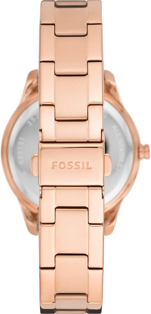 FOSSIL Womens Watch Stella, 37 mm, Case Size, Quartz Movement, Stainless Steel Strap, Rosegold