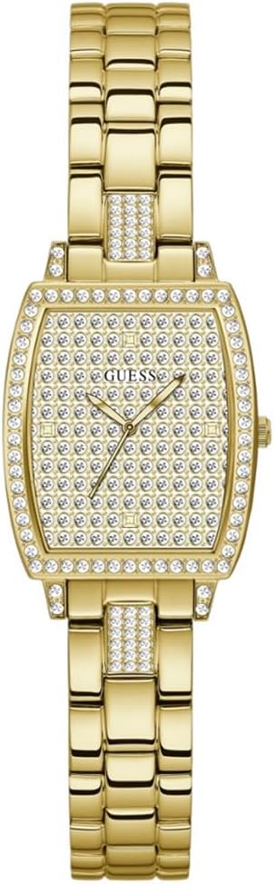 GUESS Women's 25mm Watch - Gold Tone Bracelet Champagne Dial Gold Tone Case