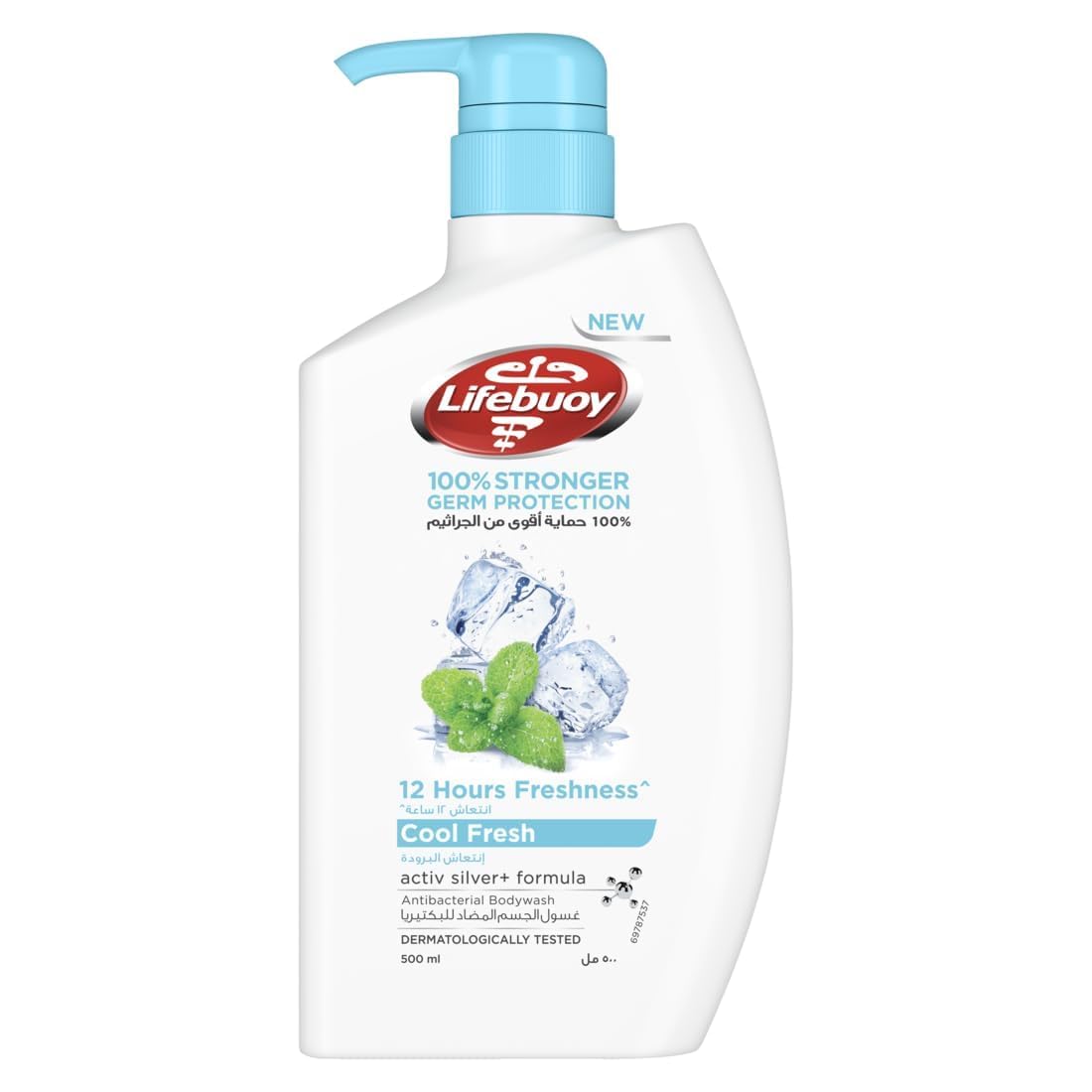 Lifebuoy Antibacterial Body Wash, Cool Fresh, for 100% stronger germ protection* & hygiene, 500ml