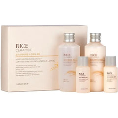 The Face Shop Rice Ceramide Moisturizing Skincare Set - Toner & Moisturizer, Korean Skin Care with Rice Water, Gift Set, Travel Size, Hydrating for Dry Skin