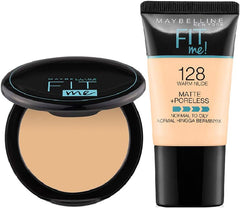 Maybelline New York Fit Me Foundation & Compact Powder Set - 128 (Matte, Oil Control)