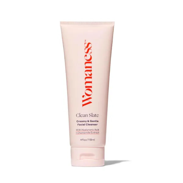 Womaness Clean Slate - Hydrating Cream Facial Cleanser for Women - Face Wash Sensitive Skin - Gentle Non Foaming Cleanser for Dry and Aging Skin with Hyaluronic Acid and Lactic Acid - 4oz