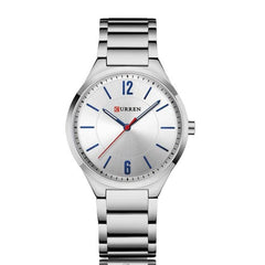 CURREN Mens Analog Watch Stainless Steel Case Silver Dial Silver Stainless Steel Bracelet