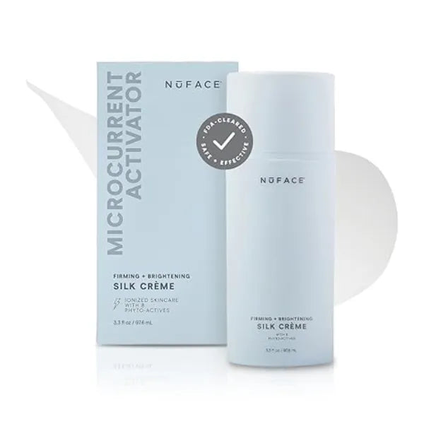 NuFACE Silk Creme Activator  Brightening & Firming Conductive Serum for Microcurrent  Powered by IonPlex, 8 Phyto Actives & Hyaluronic Acid to Enhance Microcurrent Facial Device Results (3.3 oz)