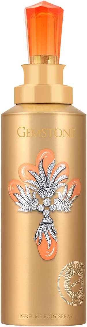 Armaf Gemstone Coral Body Spray for Women 200ml Gold - freshness all day - Perfumed Bodyspray for Woman