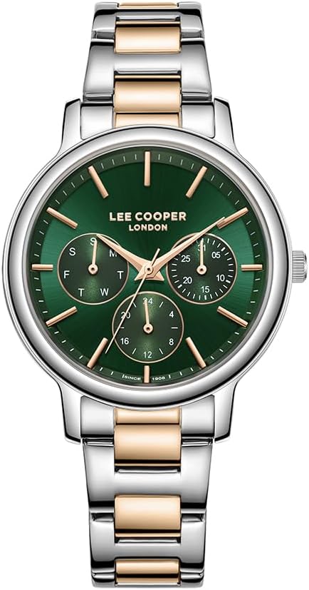 Lee Cooper Women's Watch, Multi Function Display and Metal Strap - LC07946.590, Two Tone