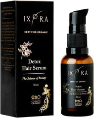 ixora Detox Hair Serum enriched with ginseng & garlic, stimulate hair growth & stop hair loss - 30ml Certified Organic