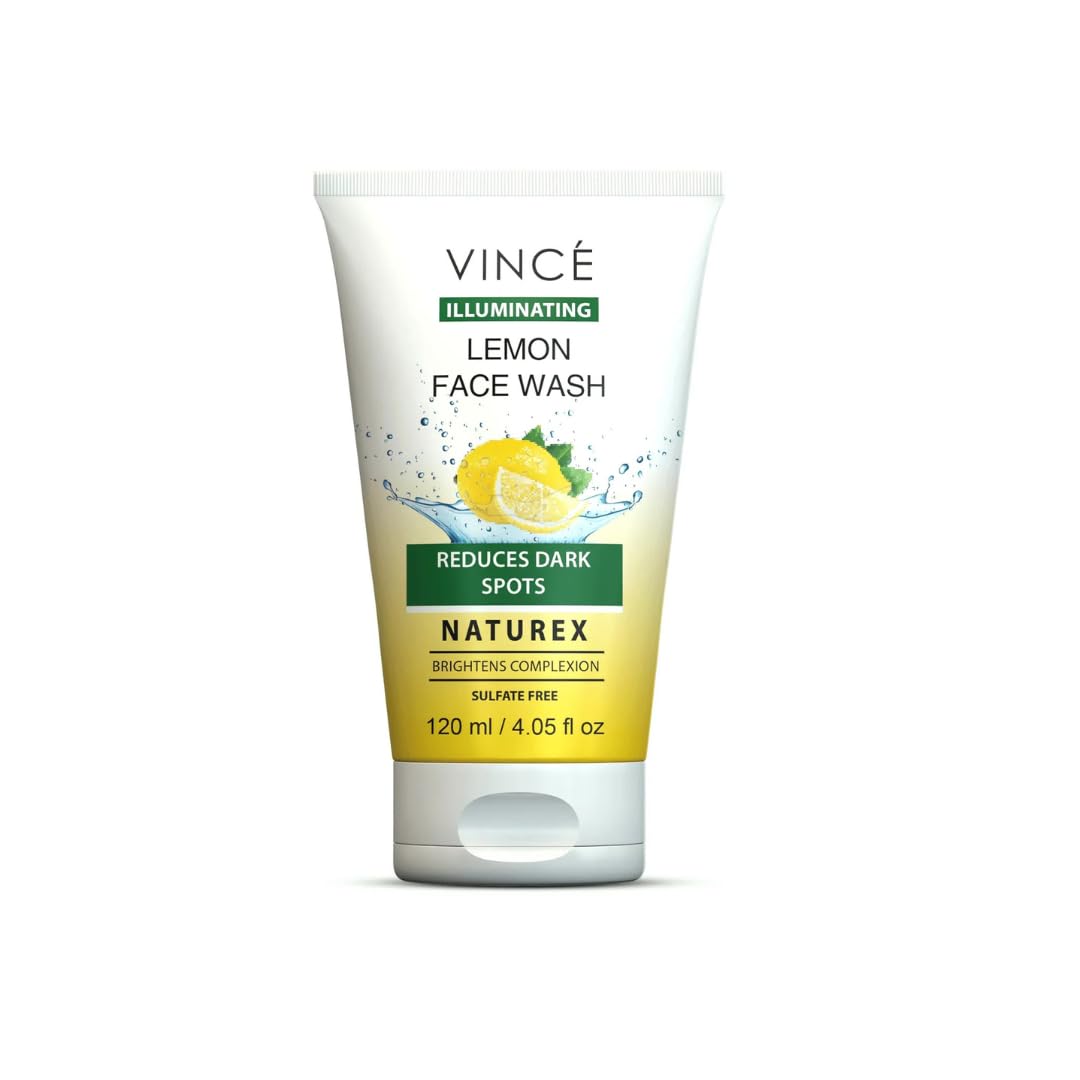 Vince Lemon Face Wash – Reduces Dark Spots, Sunspots, & Controls Oil – Deeply Cleanses, Moisturizes, and Brightens Complexion – Reveals Fresh, Smooth, and Supple Skin – 120ml