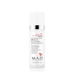 M.A.D Skincare PHOTO GUARD SPF 50 MATTE FINISH PRIMER Sun Protection – 2-in-1 Sheer Matte Mineral Makeup Primer & Shield – UVA/UVB Defense – Creates Flawless Even Skin Tone – 1 oz Medium