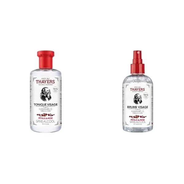 THAYERS Rose Petal, Alcohol-Free, Hydrating Toner 12 Oz + Mist Toner 8 Oz (2 Pack)