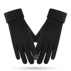 SANKRO Winter Gloves for Men and Women, Thermal Gloves, Touch Screen, Elastic Knitted Gloves with Warm Lining, Thermal Winter Gloves - for Running, Cycling, Driving - Black