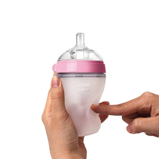 Comotomo Soft Hygienic Silicone Natural Feel Baby Bottle - Pink
