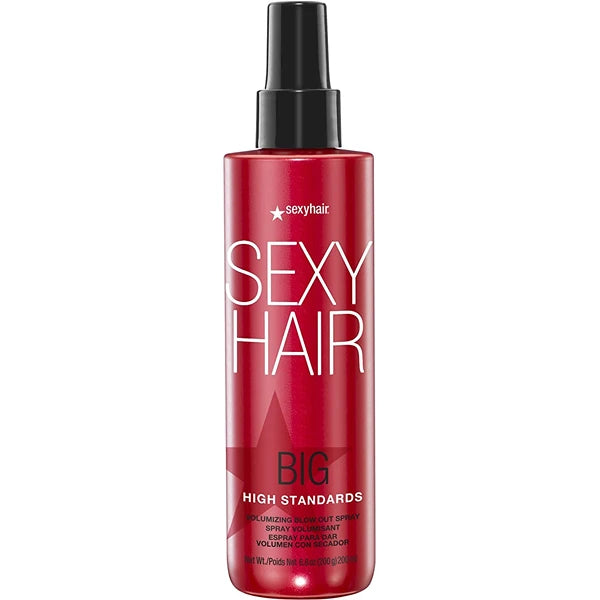 SexyHair Big High Standards Volumizing Blow Out Spray, 6.7 Oz | Up to 40% More Volume | Shine, Smoothness and Manageability | Thermal Protection