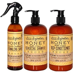 Urban Hydration Honey Health and Repair Shampoo, Conditioner and Detangler Set | Sulfate, Paraben and Dye Free, Cleanses, Detangles, Hydrates and Repairs For Healthy and Shiny Hair, All Hair Types