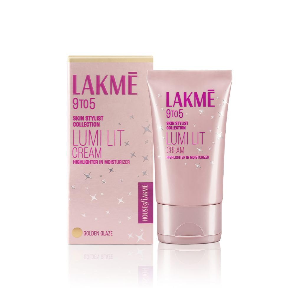 Lakme Lumi Light Cream - Face Cream with Moisturizer + Highlighter Enriched with Niacinamide and Hyaluronic Acid - Gold, 30g