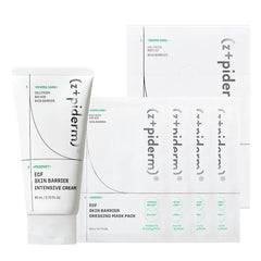 Zipiderm EGF Skin Barrier Intensive Moisture Set – Intensive Cream Moisturizer + Dressing Sheet Masks (4EA), Korean Deep Hydration & Barrier-Repair Duo for Dry, Sensitive & Irritated Skin