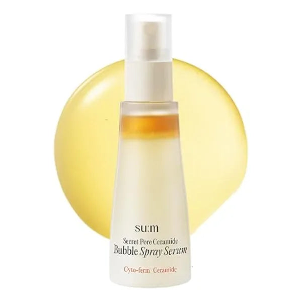 SU:M Secret Pore Ceramide Bubble Spray Serum Korean Skincare Hydrating, Pore Refining Mist for Skin Barrier Strengthening with Cyto ferm Activator, Salicyloyl Phytosphingosin