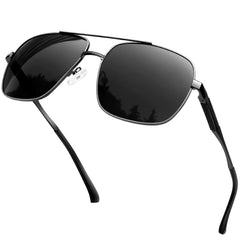 KANASTAL Polarized Sunglasses for Men Women, Large Memory Metal Frame Lightweight Sun Glasses 100% UV400 Protection Shades for Driving