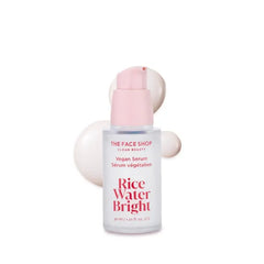 The Face Shop Rice Water Bright Vegan Serum - Targets Uneven Skin Tone & Dryness, Brightening, Nourishing, Hydrating - Rice Water, Hyaluronic Acid, Niacinamide - Korean Skin Care, 1.01 Fl Oz