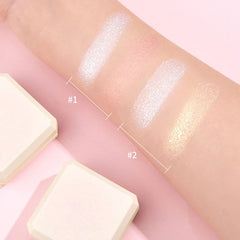 Highlighter Powder Double layer Face Bronzer Shadow Shimmer Powder Cheek Matte finish Blush Makeup Tool 12g Style 2