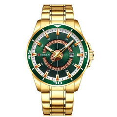 CURREN 8359 luxury business casual men's watch waterproof quartz Stainless steel Band calendar men's watch - GREEN