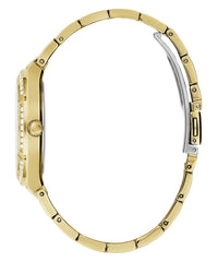 GUESS US Women's Gold-Tone and Green Analog Watch
