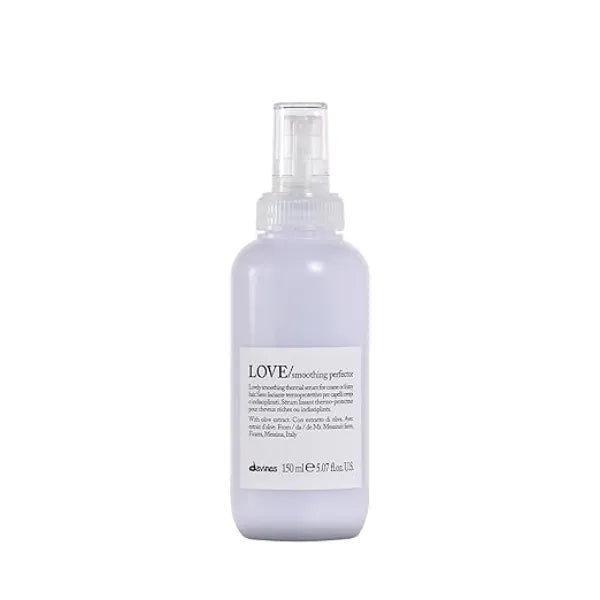 Davines LOVE Smoothing Perfector Serum, Thermal Leave On Anti Frizz Formula for Wavy, Unruly, Coarse Hair Moisturizes & Protects from Heat Without Weighing Down with Olive Extract, 5.07 Fl Oz