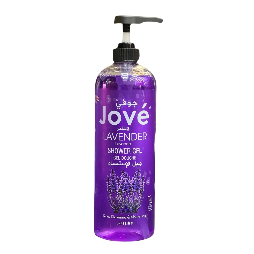 Jove Shower Gel Lavender 1L | Calming & Hydrating Body Wash | Infused with Natural Lavender Extracts | Gentle, Soap-Free & Paraben-Free | Long-Lasting Fragrance & Deep Moisturization