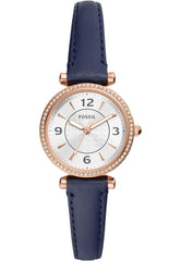 Fossil Carlie Three-Hand Navy LiteHide™ Leather Watch - ES5295