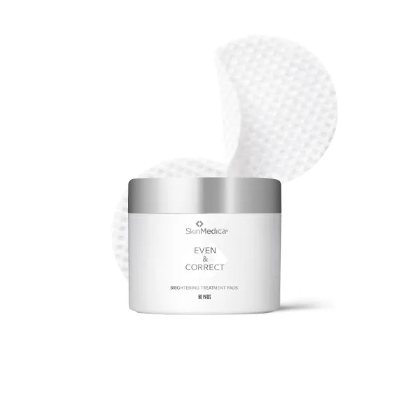 SkinMedica Even & Correct Brightening Treatment Pads For Face Exfoliating, 10% Glycolic Acid Pads That Are Retinol-Free, Alcohol-Free and Hydroquinone-Free, 60 Ct