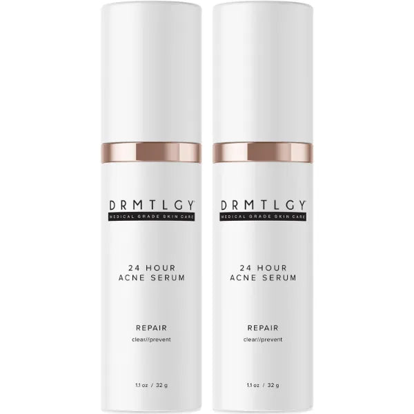 DRMTLGY Acne Spot Treatment and Cystic Acne Treatment. Acne Serum with Micronized Benzoyl Peroxide 5% and Glycolic Acid. 1.1 oz, 2 pack