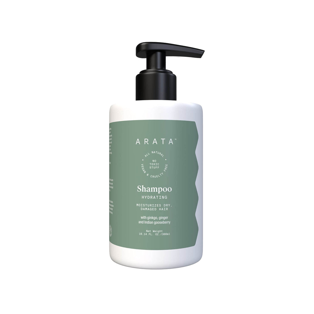 Arata Zero Chemicals Natural Hydrating Hair Shampoo with Ginkgo,Ginger & Indian Gooseberry for Men & Women || All Natural,Vegan & Cruelty Free || Moisturises & Repairs Damaged Hair-300ml
