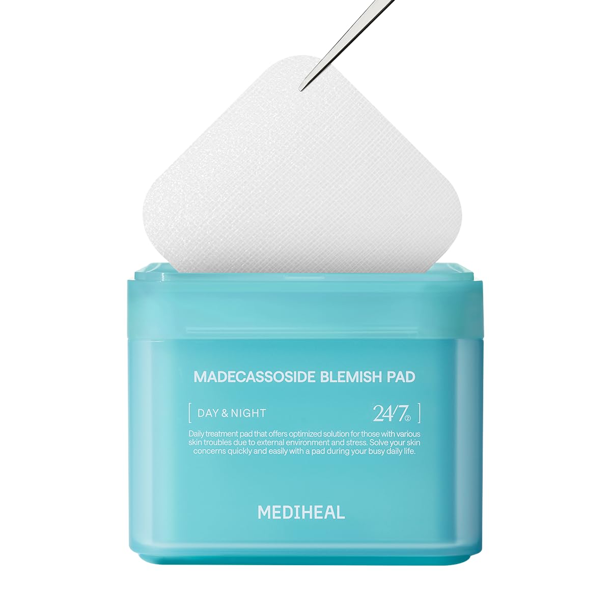 Mediheal Madecassoside Blemish Pad | Square Cotton Facial Toner Pads With Centella Asiatica | Anti-Blemish Face Treatment to Improve Uneven Skin Tone | 100 Count