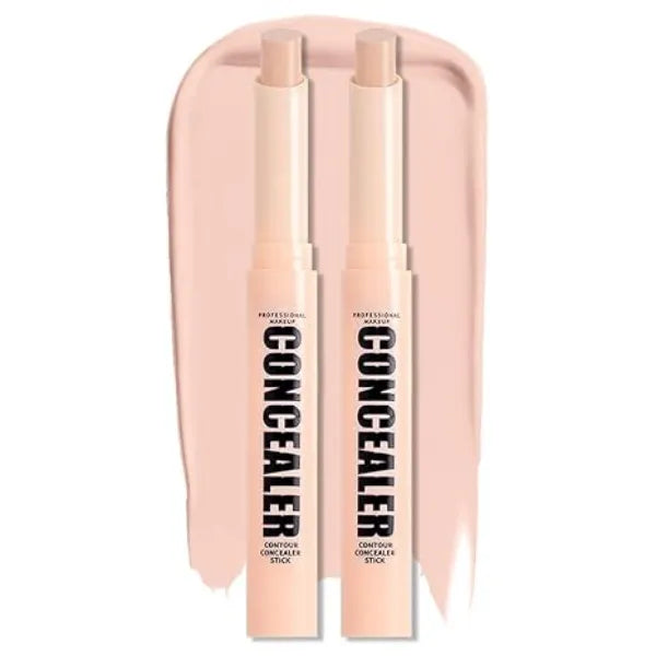 Kaely 2Pcs PROFESSIONAL MAKEUP Correcting Concealer Stick, Medium Coverage Concealer Crayon, Under Eye Brightener for Dark Circles, Corrector de Ojeras, Lightweight, Vegan, 03 LIGHT PINK