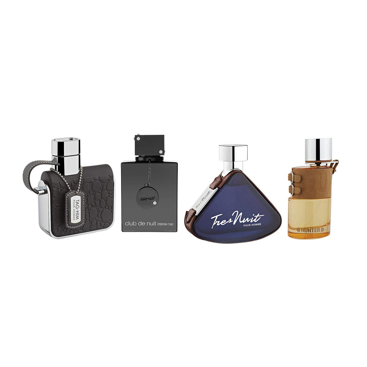 Armaf Men's Perfume Signature Collection, 4 Piece Set, Club De Nuit Intense Man EDT 105ml + Armaf Tag Him 100ml EDT + Armaf Hunter For Men 100ml EDP + Armaf Tres Nuit EDP 100ml, perfume for man