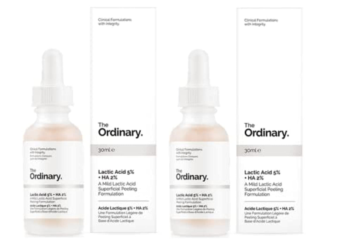 The Ordinary Lactic Acid 5% + Ha 2% Superficial Peeling Formulation, Pack of 2 (30ml)