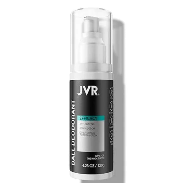JVR Men's Ball & Whole Body Deodorant for Men Anti Chafing Groin & Body Protection, Deodorant with Aloe, Woody Scent, Effective Male Hygiene Solution 4.23 OZ