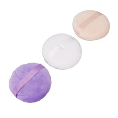 3 Pcs Powder Round Face Powder Soft Velour Face Powder Pads Portable With Pads,Face Powder Pads,Machine For Super Large Round Ribbon Makeup Puff