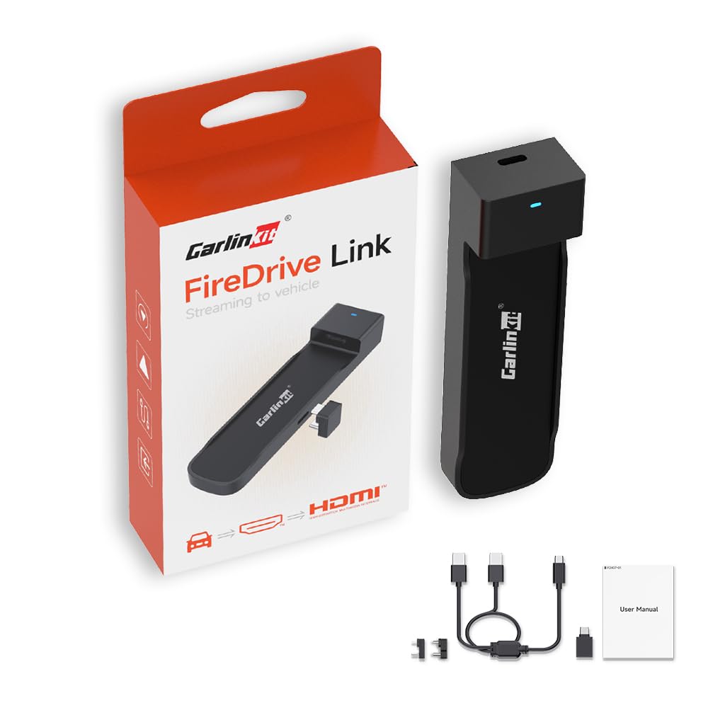 Carlinkit FireDrive Link HDMI Adapter – Convert Wired CarPlay to HDMI for Fire TV Stick Streaming, Seamless HDMI Input for Streaming Netflix, YouTube etc,Plug & Play, Up to 1080p HD