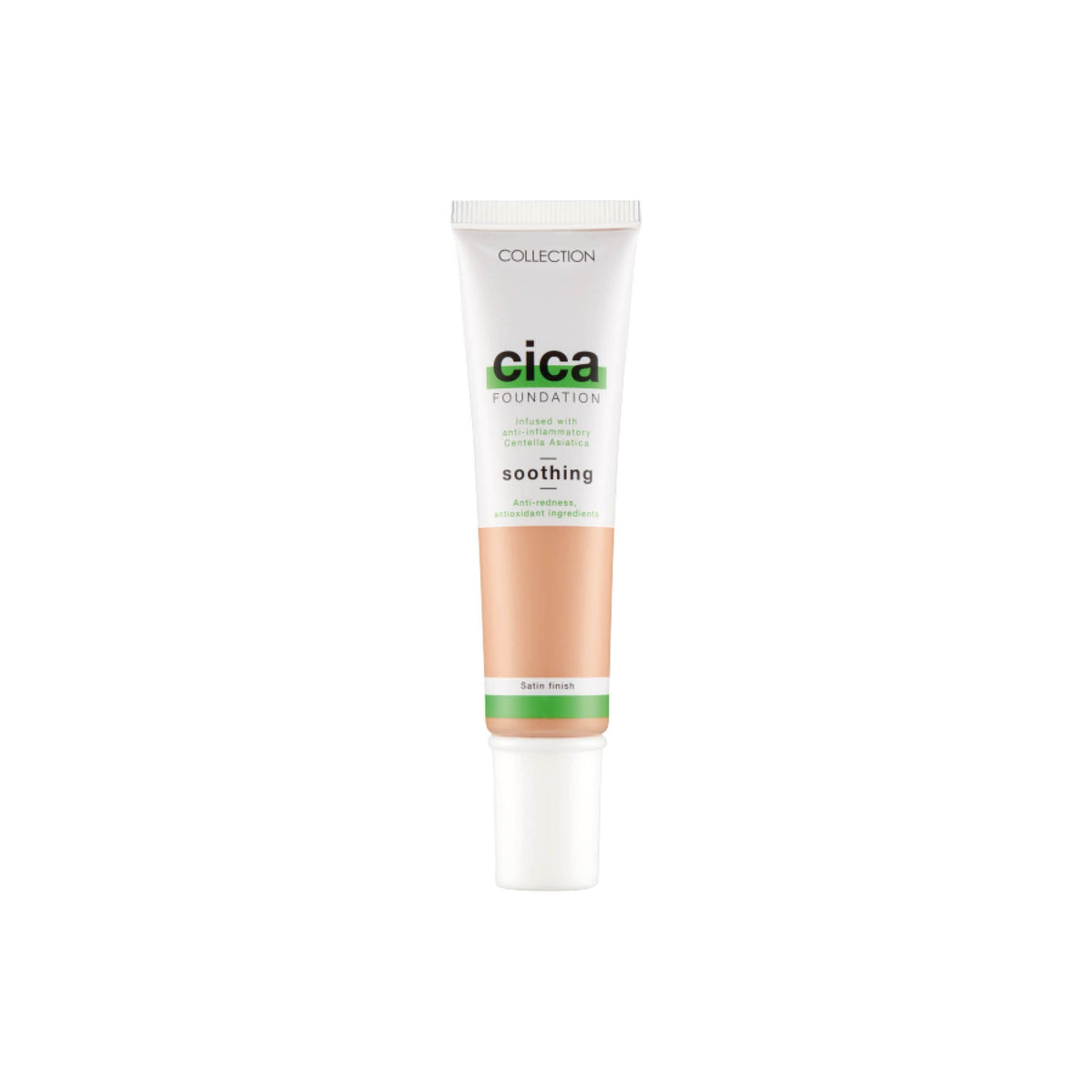Collection Cosmetics Hydrating Medium Coverage Cica Foundation Infused with Anti-Redness, Vegan Foundation, 30ml, Buttermilk