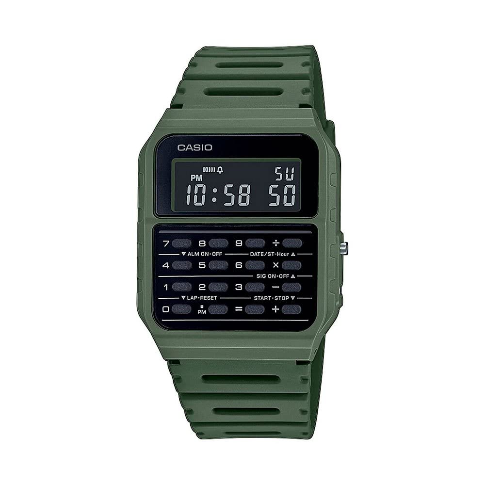 Casio Unisex Digital Dial Stainless Steel Band Watch Green