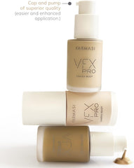 FARMASi Vfx Pro Foundation, Full Coverage Liquid Cream, Lightweight Long Lasting Coverage, Breathable Skin Moisturizer with Color True Matte Blending, Face Makeup, 1 fl. oz / 30 ml - Warm Medium 18