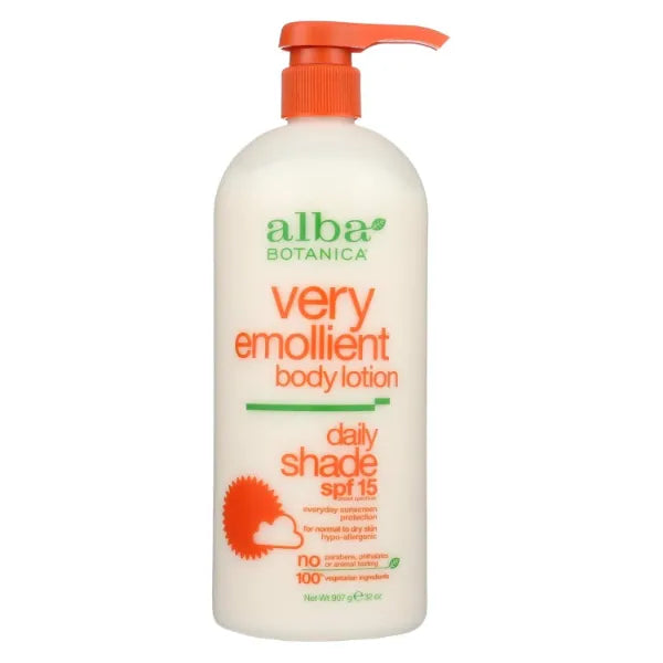 Alba Botanica Very Emollient Natural Body Lotion SPF 15, (32 fl oz)