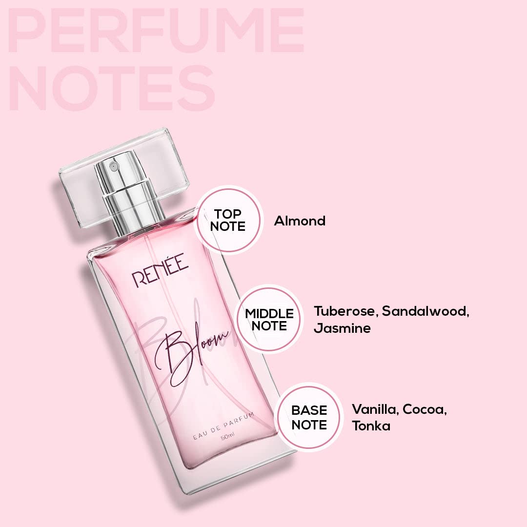 RENEE Eau De Parfum Bloom 50ml, Premium Long Lasting Luxury Fragrance Perfume Pack of 2