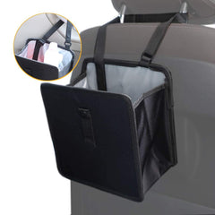 Power Tiger CAR ACCESSORIES PowerTiger Car Rubbish Bin Hanging Auto Trash Bag Litter Container Water Resistant Leak Proof Collapsible Garbage Organiser, 6.5Ltr Capacity Black