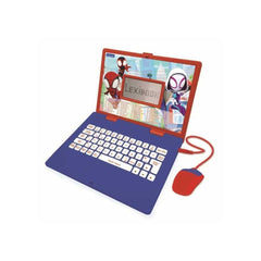 LEXIBOOK Disney Marvel Spider-Man - Educational and Bilingual Laptop French/English - Toy for Child Kid (Boys & Girls) 124 Activities, Learn Play Games and Music- Blue/Red