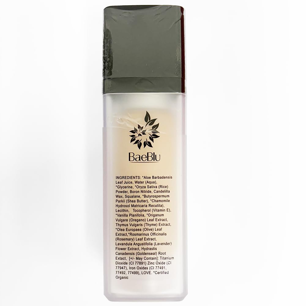 Organic Aloe-Based LUX Liquid Foundation, Natural Vegan Gluten-Free Made in USA, Vanilla