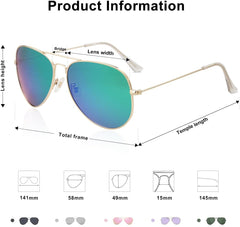 SOJOS Classic Aviator Polarized Sunglasses Mirrored UV400 Lens SJ1054