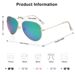 SOJOS Classic Aviator Polarized Sunglasses Mirrored UV400 Lens SJ1054