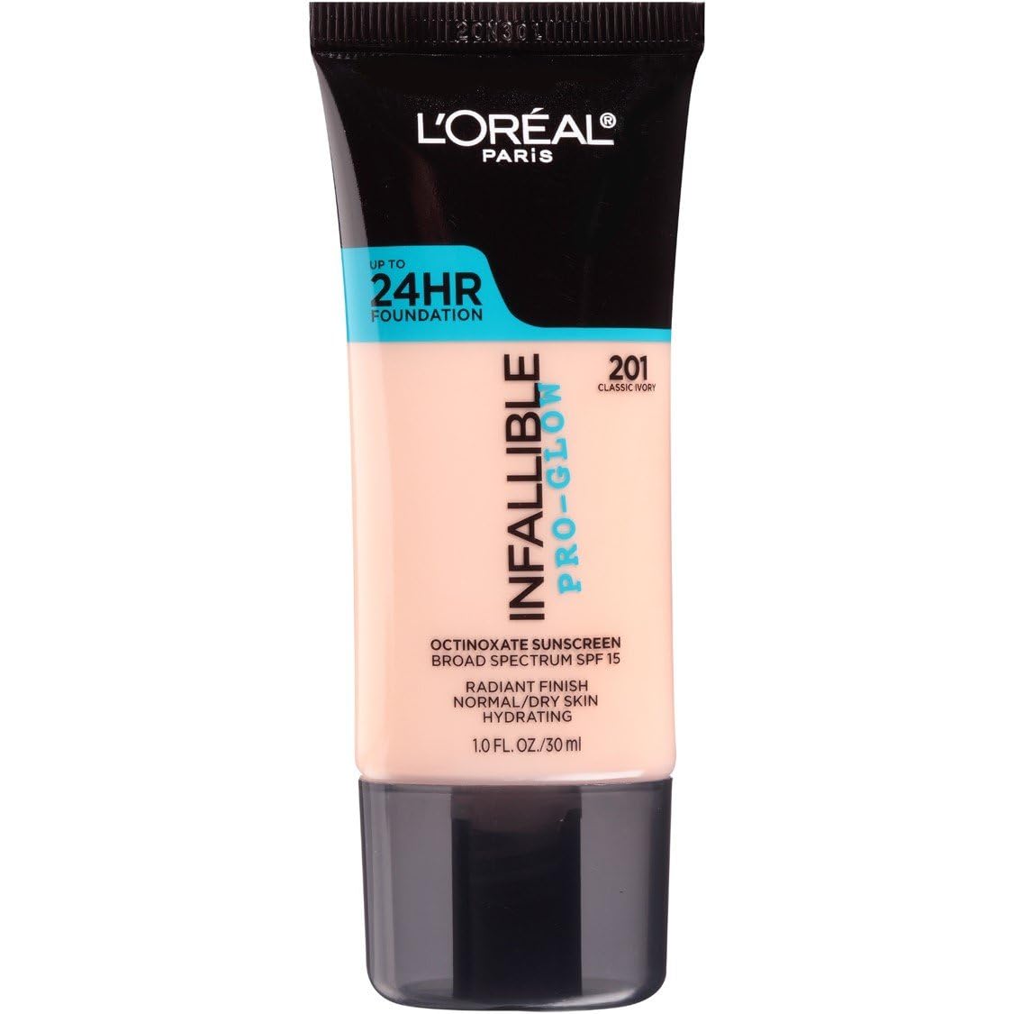 L'Oreal Paris Infallible Pro-Glow Foundation - Classic Ivory (201), 1 Ounce